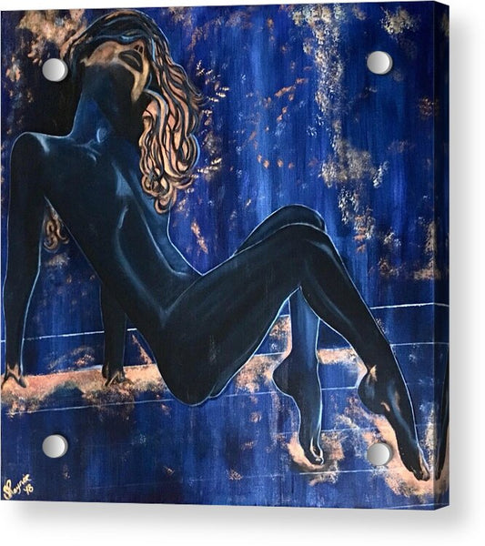 The Nudist- The Cosmic Blue Collection by Sharmaine Rayner- Acrylic Print