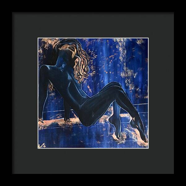 The Nudist- The Cosmic Blue Collection - Framed Art Print