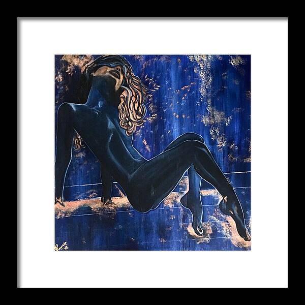 The Nudist- The Cosmic Blue Collection - Framed Art Print