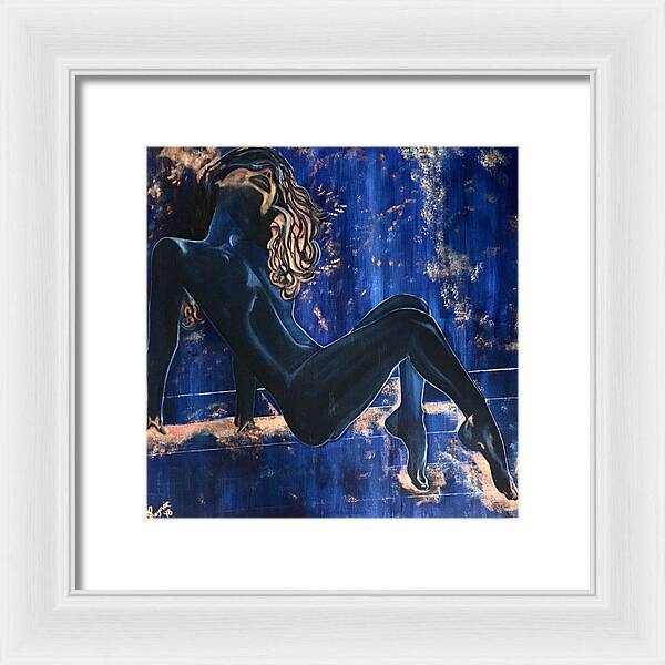 The Nudist- The Cosmic Blue Collection - Framed Art Print