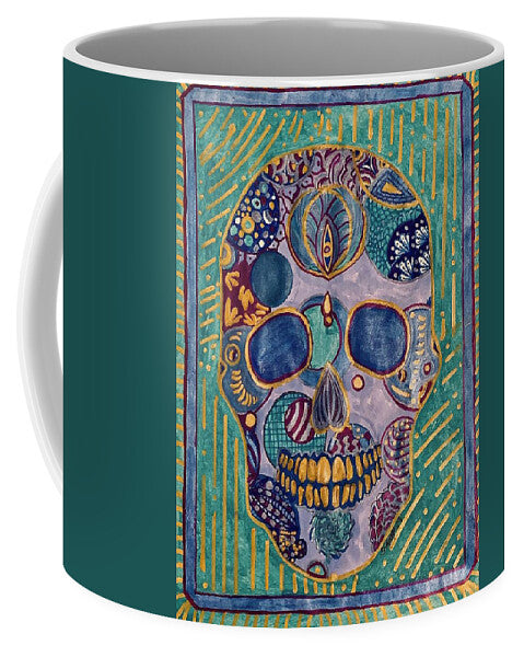 Turquoise Metallic Sugar Skull - Mug