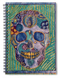 Turquoise Metallic Sugar Skull - Spiral Notebook