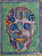 Turquoise Metallic Sugar Skull - Puzzle