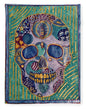 Turquoise Metallic Sugar Skull - Blanket