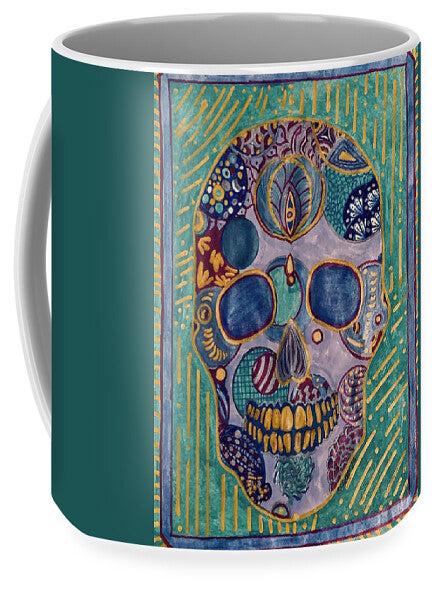 Turquoise Metallic Sugar Skull - Mug