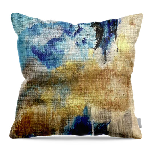 Water and Aether- The Cosmic Blue Collection - Throw Pillow