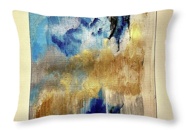 Water and Aether- The Cosmic Blue Collection - Throw Pillow