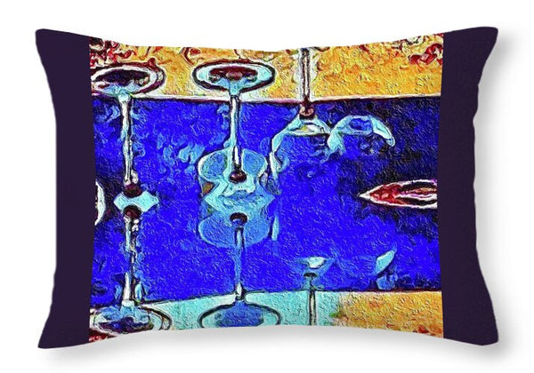 Wine Glass Art - Throw Pillow