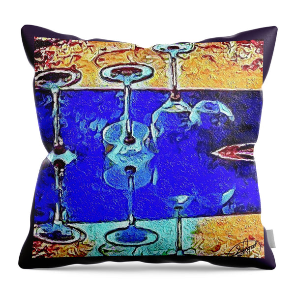 Wine Glass Art - Throw Pillow