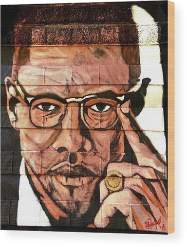 Malcolm X - Wood Print